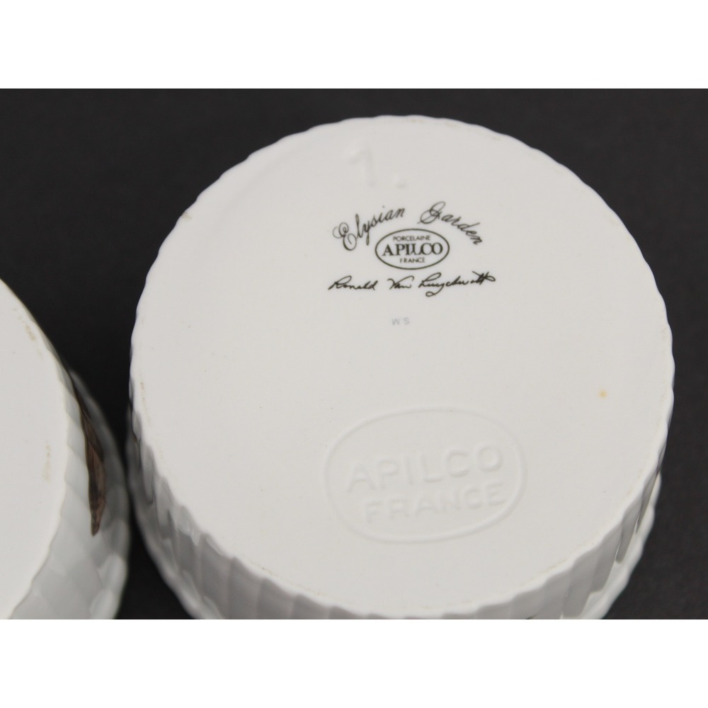 Apilco Elysian Garden Mini Ramekins Set 2 French Porcelain White - Picture 8 of 8